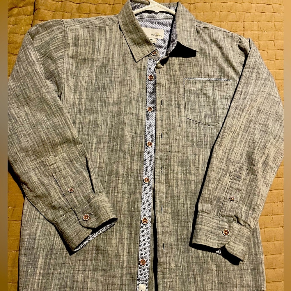 Boys, long sleeve button down shirt, croft & flow size 10/12